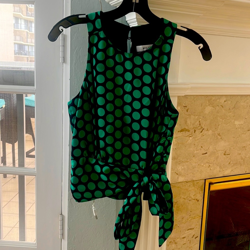 Milly Green Polka Dot Blouse
